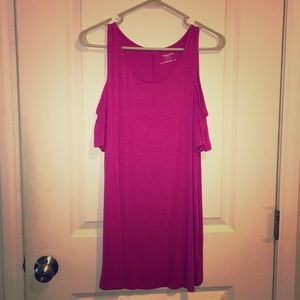 Motherhood Maternity-S Dark Pink Cold Shoulder Top